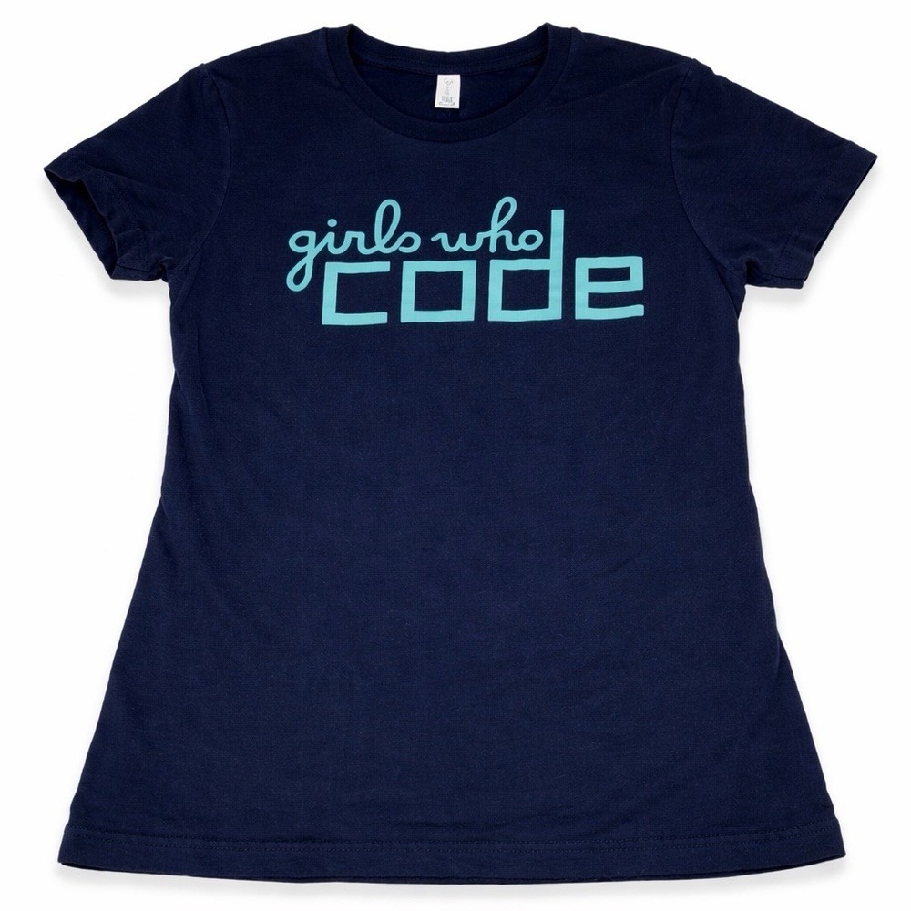 Girls Who Code Bella Canvas Navy T Shirt Womens Medium STEM Tee